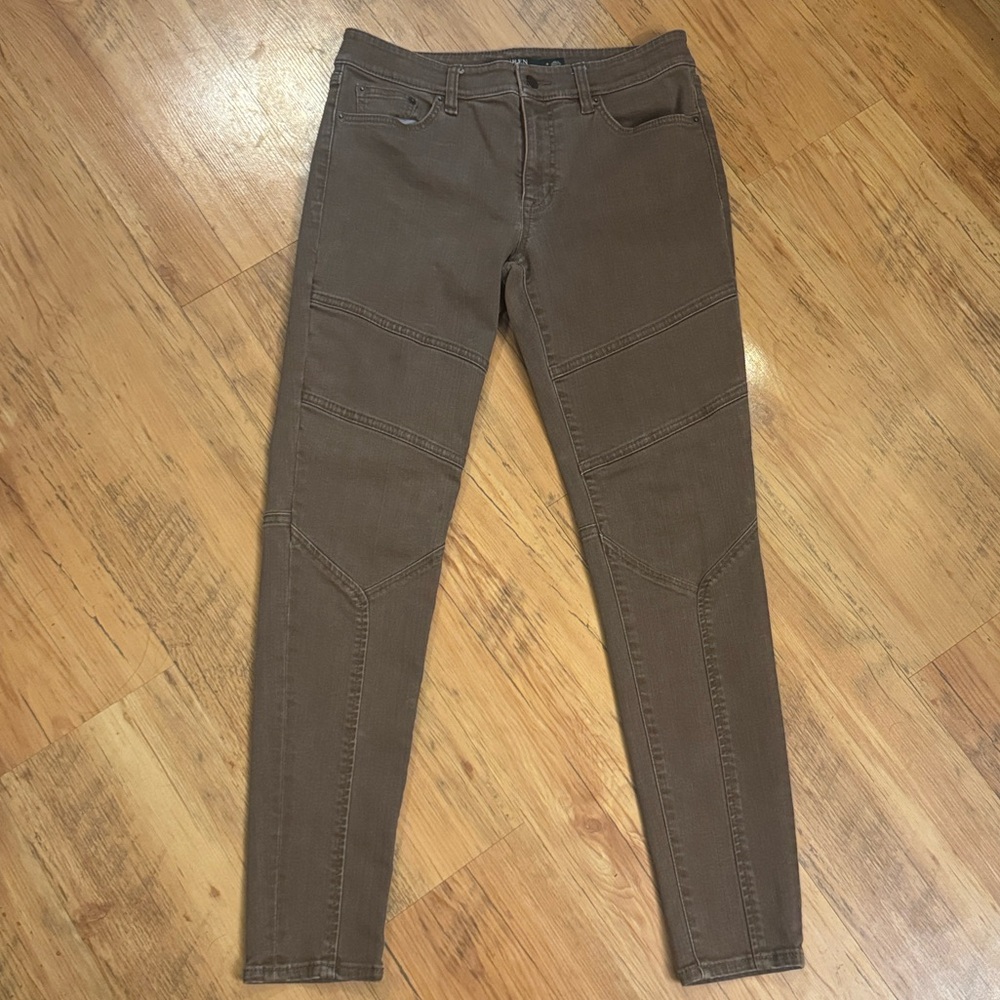 Lauren Ralph Lauren Brown Stretch Moto / Riding Skinny Jean Sz 4